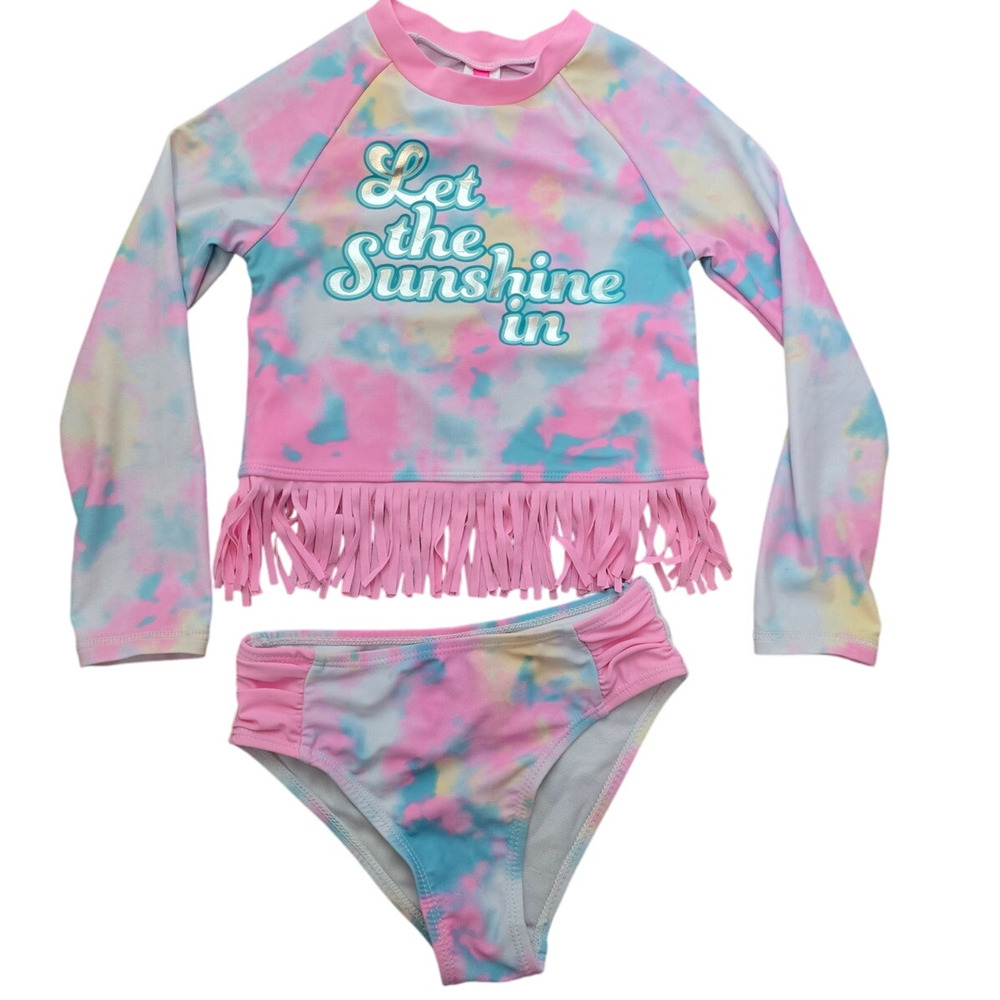 Betsey Johnson Girls Pink "Let The Sunshine" Bathing Suit 6